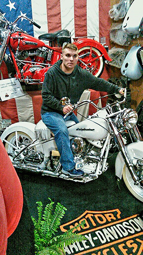 Damian on 1954 Panhead